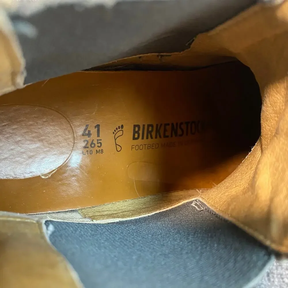 Birkenstock Men's Brown Leather Chelsea Ankle Boots Slip On Shoes Size 41 US 8